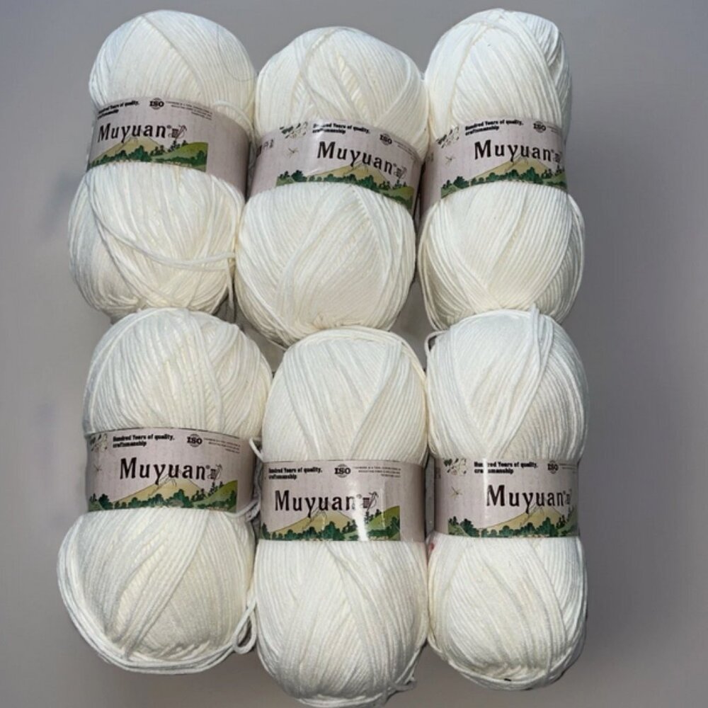 Cashmere Yarn Ivory 6 Skeins NEW